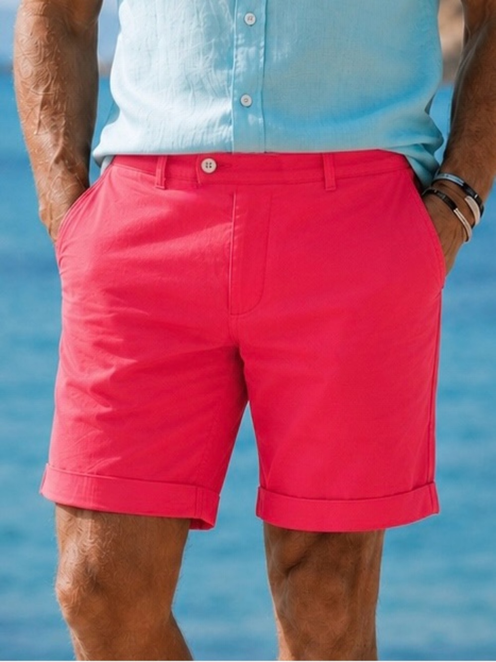 Les Canebiers Auguier Flat Front Shorts Raspberry XL NWT St Tropez